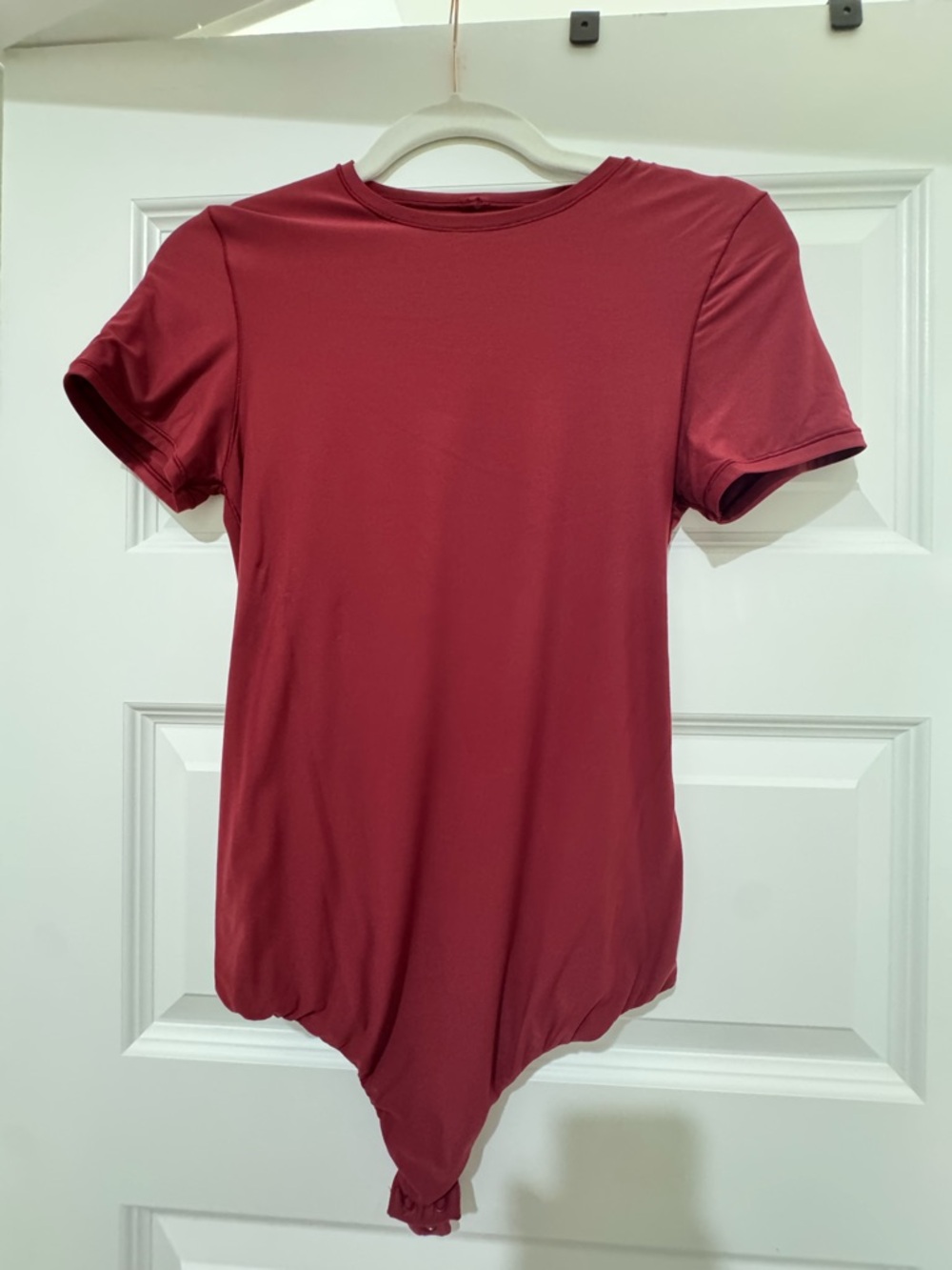 aerie SmoothEZ Short Sleeve Bodysuit in Burgundy